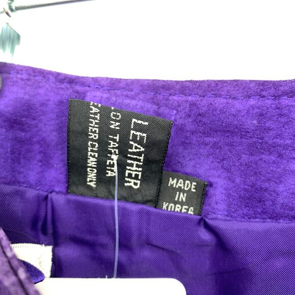 Gianni Suede Pencil Skirt Womens 0 High Waist Purple Lined Vintage 90s - Picture 5 of 6